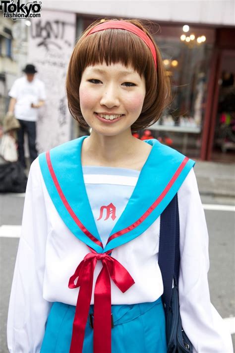 Haruhi Suzumiya School Uniform Cosplay Girl In Harajuku Tokyo Fashion