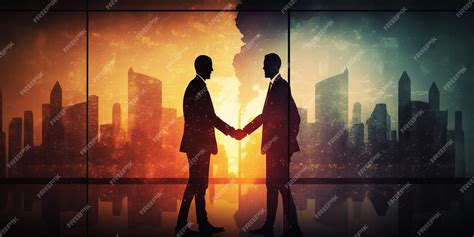 Premium Photo Businessmen Making Handshake With Partner Greeting