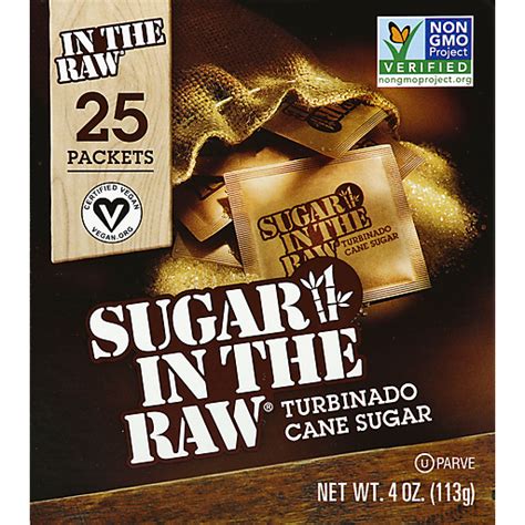 Sugar In The Raw Turbinado Cane Sugar Packets 25 Ea Sugars