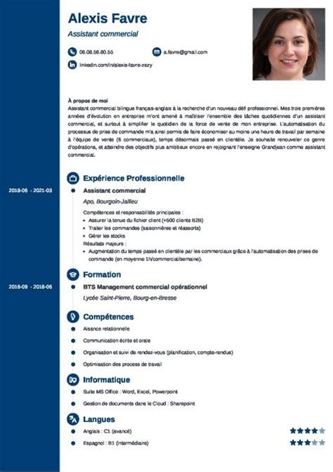 Cv Assistant E Commercial E Exemples Tous Niveaux