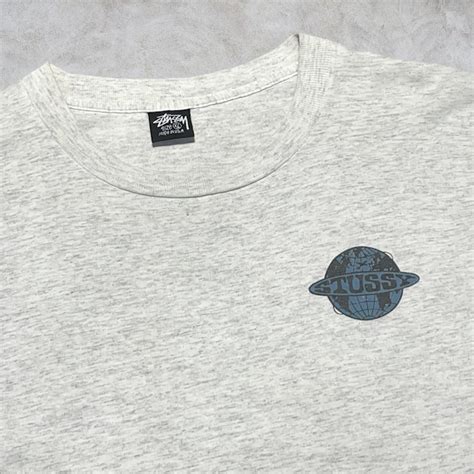 80s90s Old Stussy World Logo Tee 黒タグ Curb