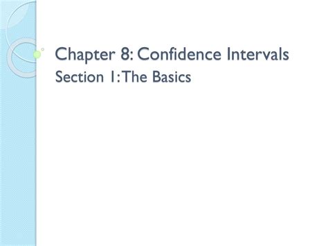 Chapter 8 Confidence Intervals Ppt Download