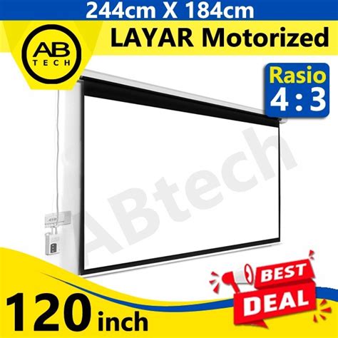 Jual Layar Proyektor Motorized Inch Rasio Screen Projector