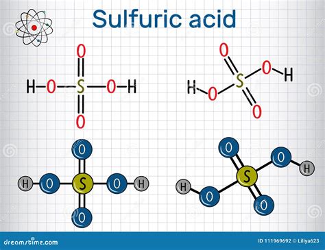 Sulfuric Acid Sulphuric H So Molecule It Is Strong Miner Stock