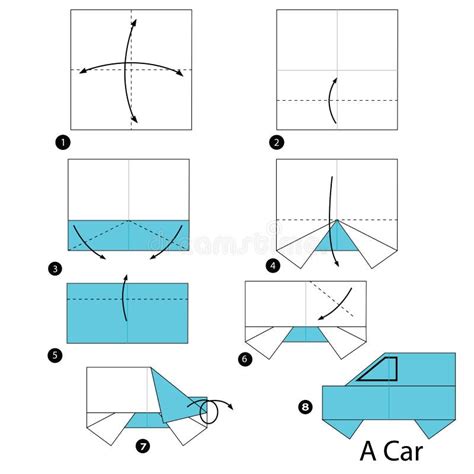 Step by Step Instructions How To Make Origami a Car. Stock Vector - Illustration of instructions ...