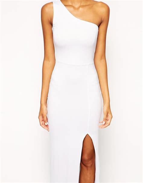 ASOS Exclusive One Shoulder Maxi Bodycon Dress In White Lyst