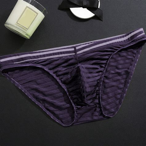 Herren Ultra D Nne Sexy Lingerie Slip Unterw Sche Eis Seide Transparent