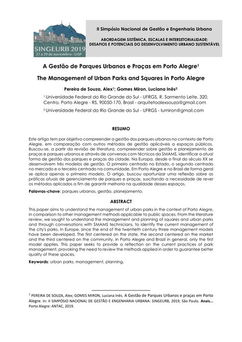 PDF PARQUES URBANOS DE PORTO ALEGRE ESTRUTURA ORGANIZACIONAL E GESTÃO