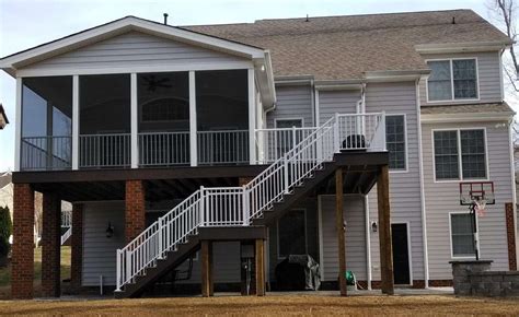 Screened Porch Addition Vinyl Railing Midlothian Va A Leigh