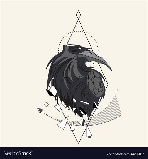 Sketch of flying raven hand drawn Royalty Free Vector Image