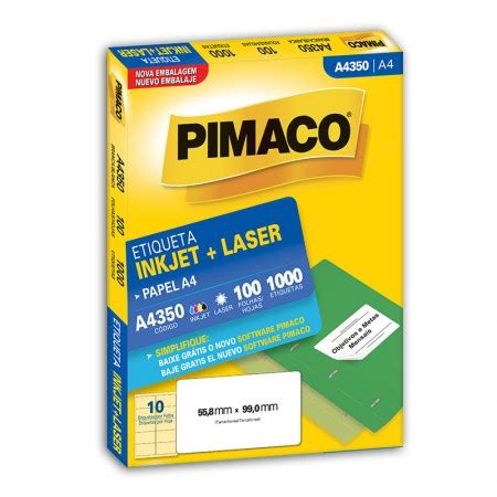 Etiqueta Inkjet Laser Carta 6080 10 Folhas Pimaco Lepok A Sua