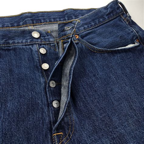 Levis 501 Mens Jeans Original Button Fly Blue 38x30 D Gem