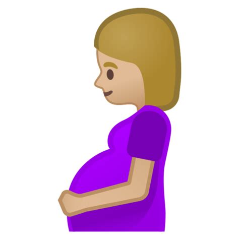 Femme Enceinte Peau Moyennement Claire Emoji