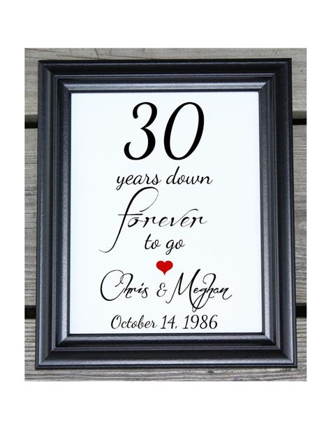 30 Years of Marriage 30 Years Down 30 Year Anniversary | Etsy