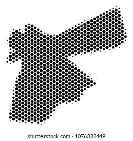 Halftone Hexagonal Jordan Map Vector Geographic