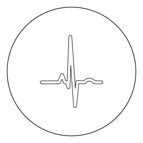 Heart Rhythm Ekg Black Icon In Circle Vector Illustration Isolated