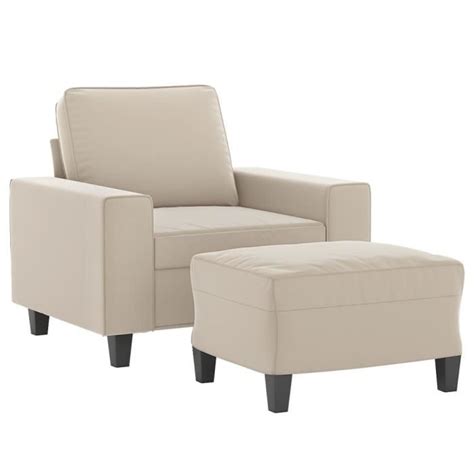 Drfeify Fauteuil Avec Repose Pied Cr Me M Similicuir A Ta