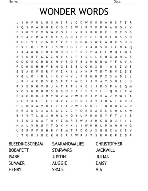 Wonder Words Word Search Wordmint