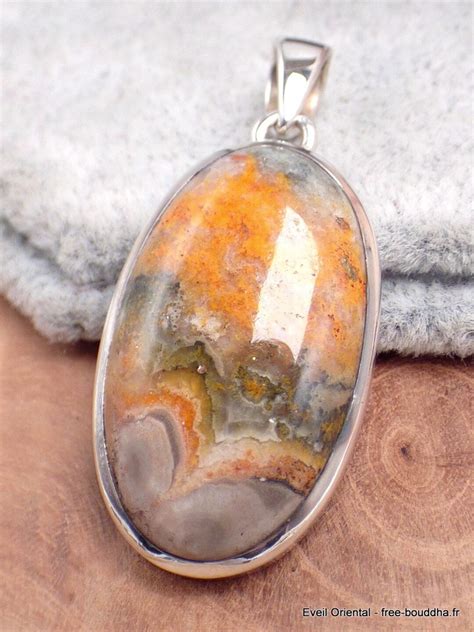 JASPE BOURDON BUMBLE Bee Pendant Oval Silver 925 Jasper Bumble Bee