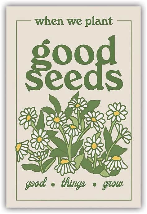 Vintage Wildflowers Poster Green Botanical Wall Art Good Seeds