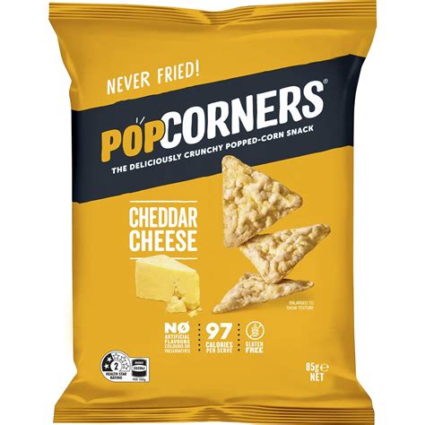 Popcorners Cheddar Cheese Flavoured Popped Corn Snacks 85g Woolworths