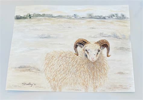 SALE Watercolor Sheep Painting. Giclee Print. Original Art. - Etsy