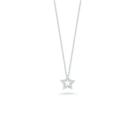 K White Gold Tiny Treasures Diamond Peace Sign Necklace Roberto