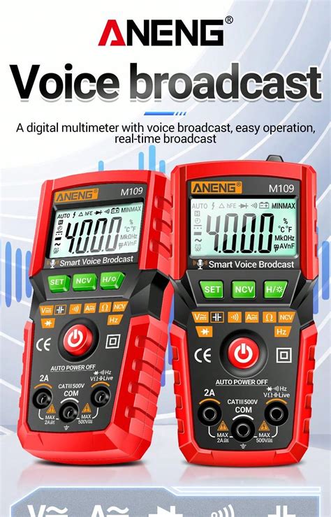 Aneng M Digital Multimeter Count Ac Dc Voice Broadcast