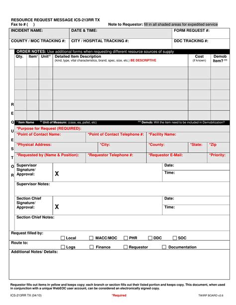 Ics 213 Rr Tx Form ≡ Fill Out Printable Pdf Forms Online