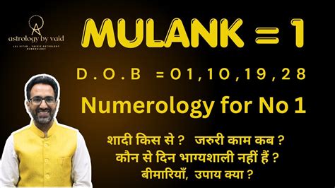 Mulank 1 Numerology For No 1 मूलांक 1 Astrologybyvaid Youtube