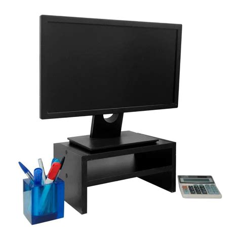 Suporte Para Monitor Base De Mesa Preto Madeira MadeiraMadeira