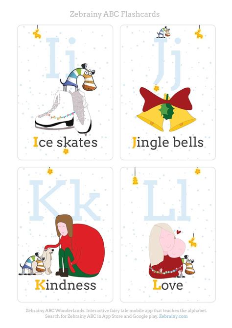 Christmas Printable Abc Flash Cards Learning Games For Kids Abc