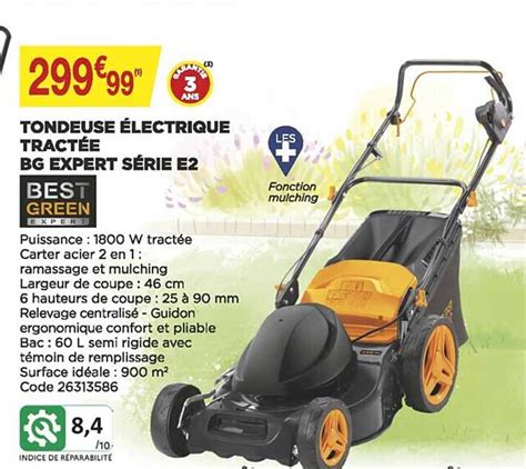 Promo Tondeuse électrique Tractée Bg Expert Série E2 Best Green chez