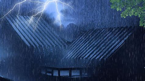 DURMA em 5 MINUTOS Barulho de CHUVA no TELHADO TROVÕES FORTES