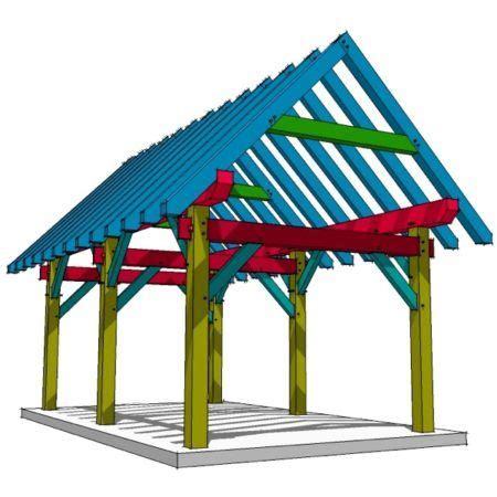 King Post Plan Timber Frame Plans Timber Frame Pavilion Tiny