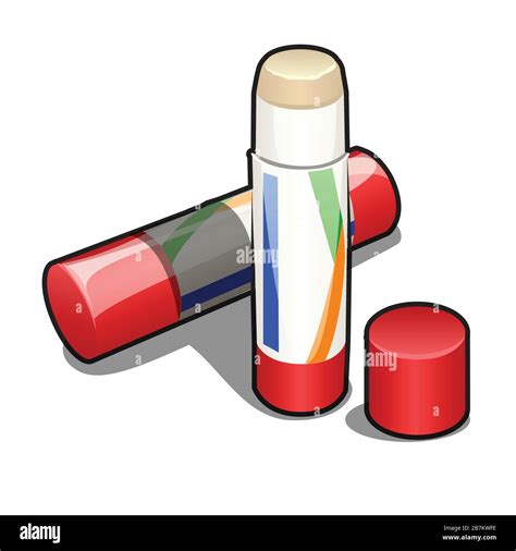 Glue Stick In Plastic Box Isolated On A White Background Vector