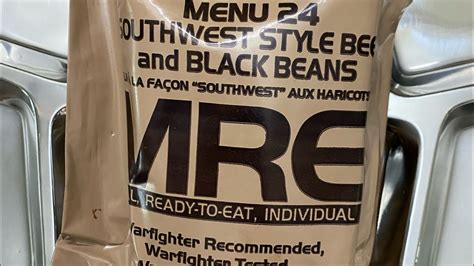 Us Mre Menu Southwest Style Beef Black Beans Mre Militaryrations