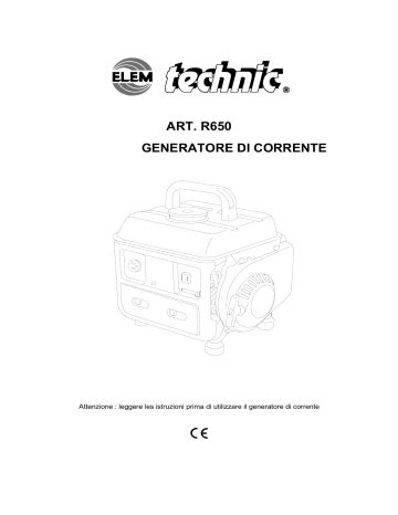 Elem Technic R Generateur El Manual Del Propietario Manualzz