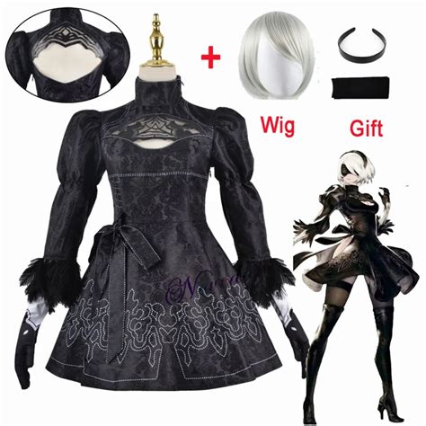 Nier Automata Yorha B Cosplay Costume Wig Sexy Anime Outfit Plus Size