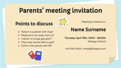 Parents' Meeting Invitation Newsletter | Google Slides & PPT