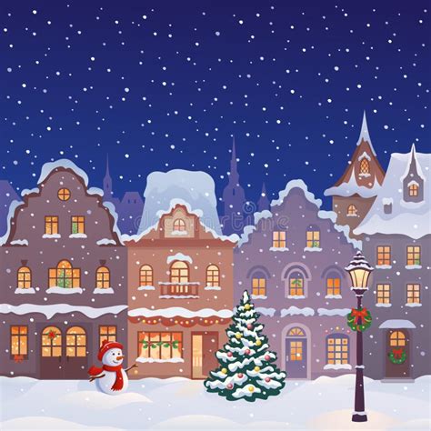 Christmas Town Stock Vector Illustration Of District 45144353