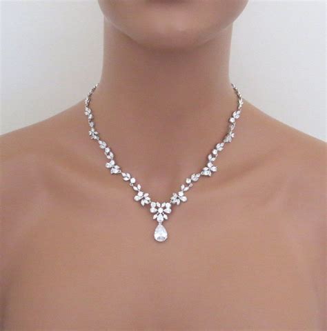 Bridal Jewelry Set Wedding Necklace Set Cz Bridal Necklace Wedding