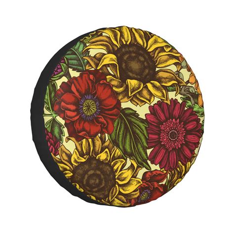 Kll Sunflower Tire Cover Universal Wheel Tire Cover For Trailer Rv