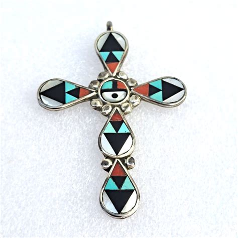 Floenda Lonasee Zuni Sterling Silver Multi Stone Inla Gem