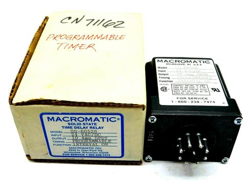 New Macromatic Ss 60528 Time Delay Relay Ss60528 Sb Industrial Supply Inc