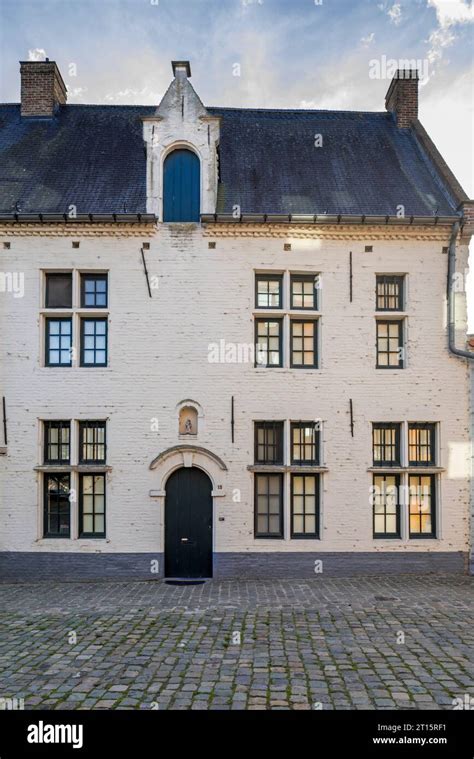 White Th Century Beguine S Houses And Gate At The Beguinage Of