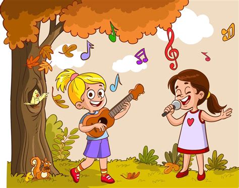 children singing cartoon vector illustration 16825665 Vector Art at ...