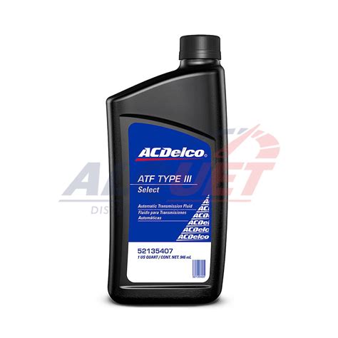 Acdelco Select Atf Type Iii Dexron Iii Caja X 12 Qt