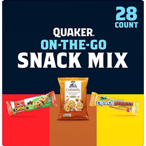 Buy Quaker On The Go Snack Mix Variety Pack Chewy Cereal Bars Rice