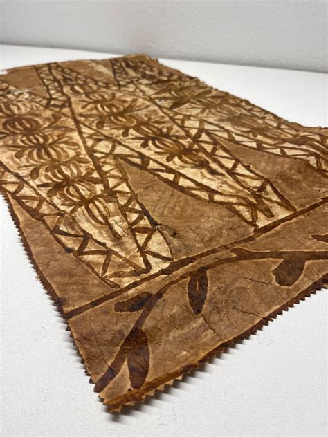 Tapa Cloth Vintage Handmade Siapo Kapa Ngatu Masa Bark Samoan Islands